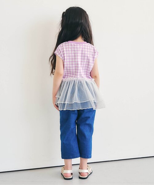 apres les cours（アプレレクール）の「ティアードペプラムトップス（Tシャツ/カットソー・キッズ・グリーン/レッド/その他2/チェック・80/90/100/110/120/130/140）」の8枚目の写真