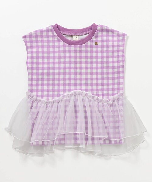 apres les cours（アプレレクール）の「ティアードペプラムトップス（Tシャツ/カットソー・キッズ・グリーン/レッド/その他2/チェック・80/90/100/110/120/130/140）」の16枚目の写真