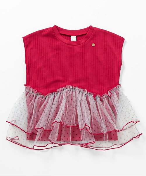apres les cours（アプレレクール）の「ティアードペプラムトップス（Tシャツ/カットソー・キッズ・グリーン/レッド/その他2/チェック・80/90/100/110/120/130/140）」の18枚目の写真