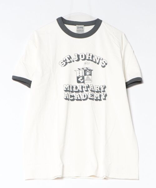 HOUSTON（ヒューストン）の「HOUSTON ピグメントリンガーTシャツ(MILITARY ACADEMY)（Tシャツ/カットソー・メンズ・ブラック/オレンジ/ホワイト・X-LARGE/LARGE/MEDIUM）」の4枚目の写真