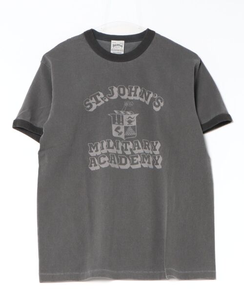 HOUSTON（ヒューストン）の「HOUSTON ピグメントリンガーTシャツ(MILITARY ACADEMY)（Tシャツ/カットソー・メンズ・ブラック/オレンジ/ホワイト・X-LARGE/LARGE/MEDIUM）」の6枚目の写真