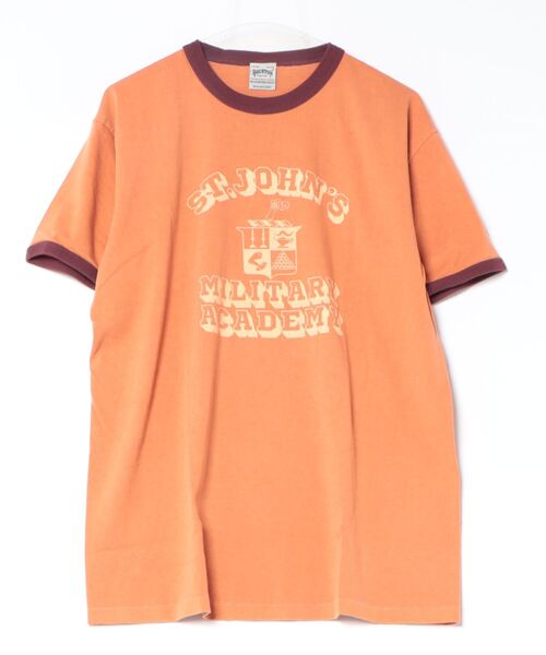 HOUSTON（ヒューストン）の「HOUSTON ピグメントリンガーTシャツ(MILITARY ACADEMY)（Tシャツ/カットソー・メンズ・ブラック/オレンジ/ホワイト・X-LARGE/LARGE/MEDIUM）」の7枚目の写真