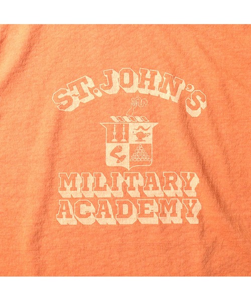 HOUSTON（ヒューストン）の「HOUSTON ピグメントリンガーTシャツ(MILITARY ACADEMY)（Tシャツ/カットソー・メンズ・ブラック/オレンジ/ホワイト・X-LARGE/LARGE/MEDIUM）」の9枚目の写真