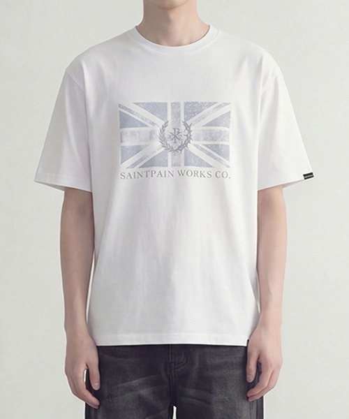 SAINTPAIN(セイントペイン)の「【UNISEX】SAINTPAIN/UNION JACK T(Tシャツ/カットソー・レディース・ブラック/ホワイト・MEDIUM)」の6枚目の写真