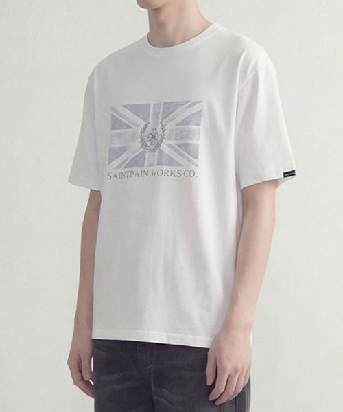 SAINTPAIN(セイントペイン)の「【UNISEX】SAINTPAIN/UNION JACK T(Tシャツ/カットソー・レディース・ブラック/ホワイト・MEDIUM)」の7枚目の写真
