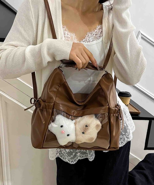 VIBGYOR(ヴィブジョー)の「FReePLACe/2way クリアポケット 推し活 オタ 痛 リュック ショルダーバッグ X12848(ショルダーバッグ・レディース・ホワイト/ブラウン/シルバー/ブラック・FREE)」の11枚目の写真