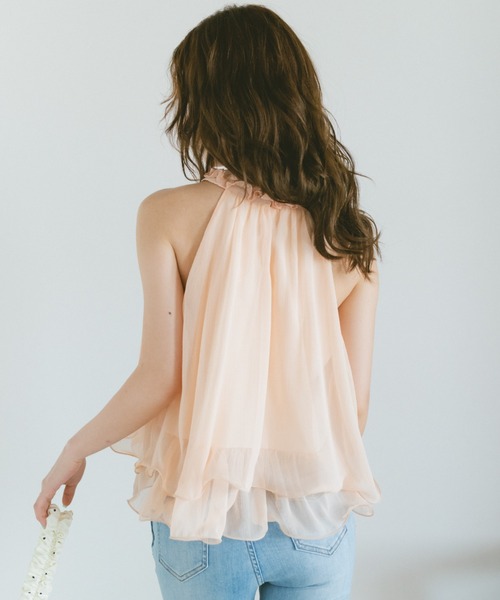 VANNIE U(ヴァニーユー)の「フリルホルターネックブラウス(シャツ/ブラウス・レディース・ホワイト/ピンク・FREE)」の10枚目の写真