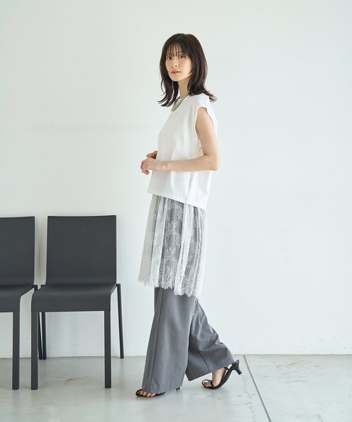 meilmada(メイルマダ)の「タックイージーワイドパンツ(スラックス・レディース・ネイビー/チャコールグレー・MEDIUM/SMALL/MT)」の13枚目の写真