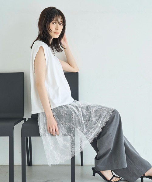 meilmada(メイルマダ)の「タックイージーワイドパンツ(スラックス・レディース・ネイビー/チャコールグレー・MEDIUM/SMALL/MT)」の11枚目の写真