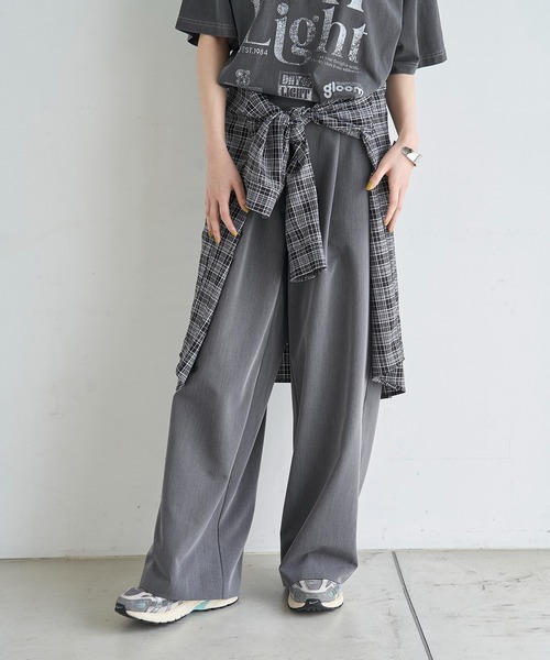 meilmada(メイルマダ)の「タックイージーワイドパンツ(スラックス・レディース・ネイビー/チャコールグレー・MEDIUM/SMALL/MT)」の16枚目の写真