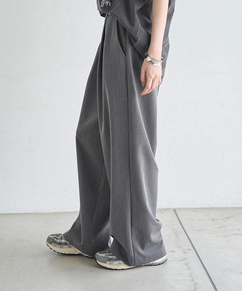 meilmada(メイルマダ)の「タックイージーワイドパンツ(スラックス・レディース・ネイビー/チャコールグレー・MEDIUM/SMALL/MT)」の21枚目の写真