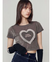 EMODA | ハートフリルロゴTシャツ(Tシャツ/カットソー)