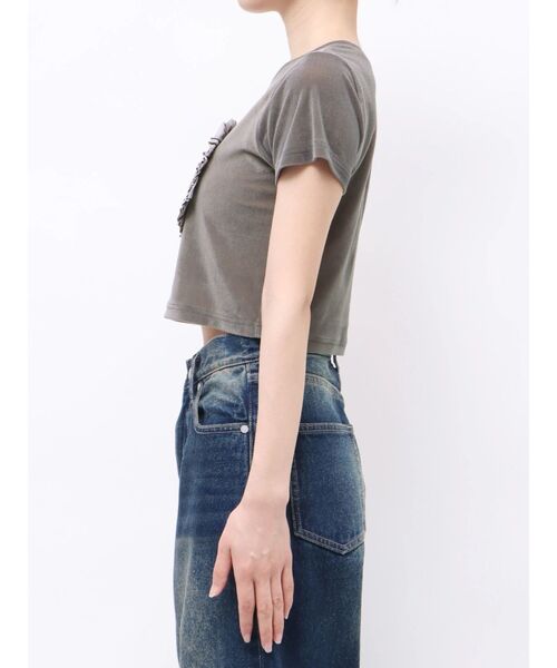 EMODA(エモダ)の「ハートフリルロゴTシャツ(Tシャツ/カットソー・レディース・ブラウン/イエロー/グレー/ホワイト・FREE)」の15枚目の写真