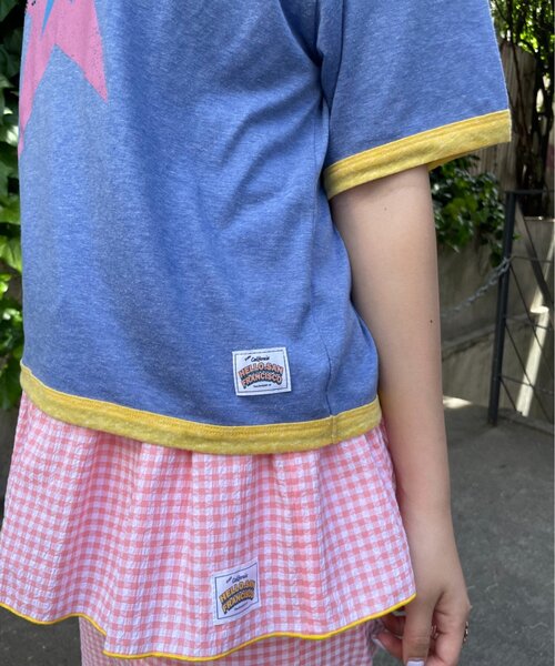 HELLO.SANFRANCISCO(ハローサンフランシスコ)の「【HELLO.SANFRANCISCO/ハローサンフランシスコ】ラインストーンプリントリンガーTEE(Tシャツ/カットソー・レディース・ブルー/ホワイト・ONE SIZE)」の19枚目の写真