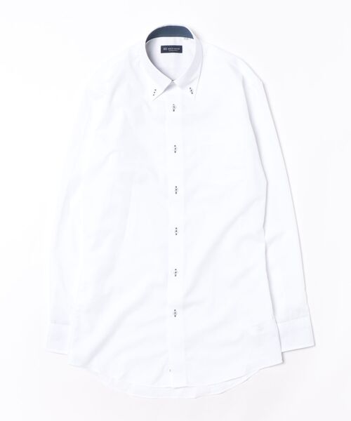 TOKYO SHIRTS(トウキョウシャツ)の「【吸水速乾】 形態安定ノンアイロン ボタンダウン 長袖ビジネスワイシャツ(大きいサイズ・長いサイズ)(ビジネスシャツ・メンズ・ホワイト・首回り45cm-裄丈86cm/首回り45cm-裄丈82cm/首回り43cm-裄丈90cm/首回り42cm-裄丈90cm/首回り41cm-裄丈90cm/首回り39cm-裄丈88cm/首回り47cm-裄丈90cm/首回り47cm-裄丈86cm/首回り45cm-裄丈90cm)」の6枚目の写真