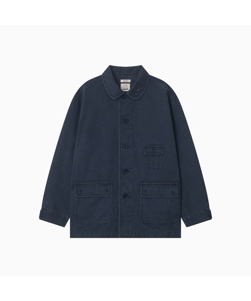 STAR FLORAL WASHED COTTON JACKET, NAVY（ミリタリージャケット 