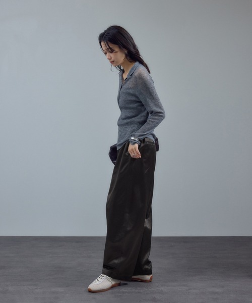 SALON adam et rope'(サロン アダム エ ロペ)の「サテンフェードイージーカービーパンツ(その他パンツ・レディース・キナリ/カーキ/ダークブラウン・S/M)」の15枚目の写真