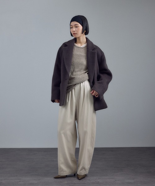 SALON adam et rope'(サロン アダム エ ロペ)の「サテンフェードイージーカービーパンツ(その他パンツ・レディース・キナリ/カーキ/ダークブラウン・S/M)」の5枚目の写真
