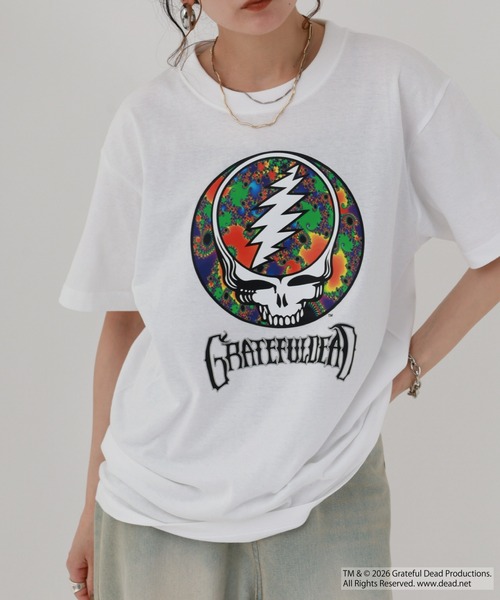 Grateful Dead(グレイトフルデッド)の「Grateful Dead Tシャツ アイコニック スカル ダンシングベア ロゴ グラフィック 5.6oz 半袖(Tシャツ/カットソー・メンズ・スミクロ/ブラック/ホワイト系1/ホワイト系2・XL/L/M)」の3枚目の写真