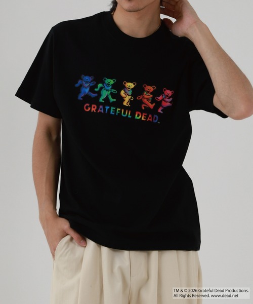 Grateful Dead(グレイトフルデッド)の「Grateful Dead Tシャツ アイコニック スカル ダンシングベア ロゴ グラフィック 5.6oz 半袖(Tシャツ/カットソー・メンズ・スミクロ/ブラック/ホワイト系1/ホワイト系2・XL/L/M)」の5枚目の写真