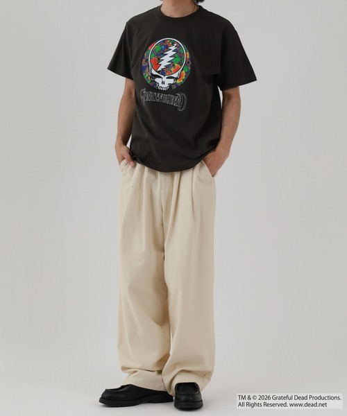 Grateful Dead(グレイトフルデッド)の「Grateful Dead Tシャツ アイコニック スカル ダンシングベア ロゴ グラフィック 5.6oz 半袖(Tシャツ/カットソー・メンズ・スミクロ/ブラック/ホワイト系1/ホワイト系2・XL/L/M)」の12枚目の写真
