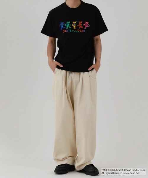 Grateful Dead(グレイトフルデッド)の「Grateful Dead Tシャツ アイコニック スカル ダンシングベア ロゴ グラフィック 5.6oz 半袖(Tシャツ/カットソー・メンズ・スミクロ/ブラック/ホワイト系1/ホワイト系2・XL/L/M)」の6枚目の写真