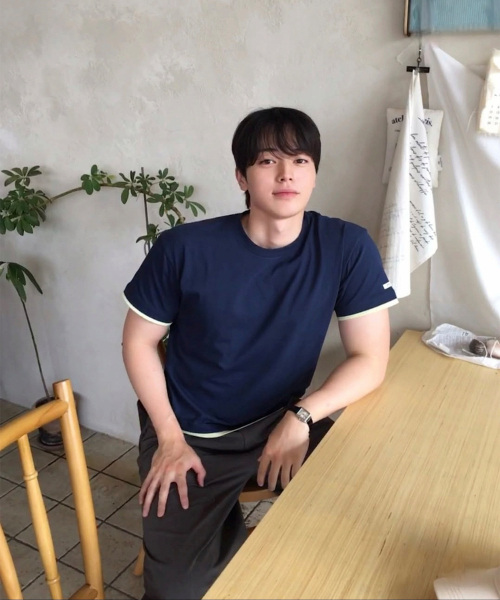 PROCESS(プロセス)の「Layered crop tee - Navy(Tシャツ/カットソー・メンズ・ネイビー・FREE)」の1枚目の写真