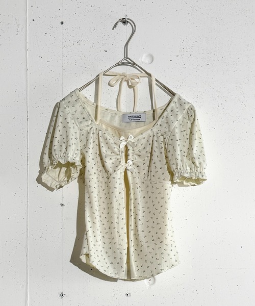 MAISON SELECT(メゾンセレクト)の「6C81 花柄 パフスリーブ ショート丈ブラウス(シャツ/ブラウス・レディース・ライトイエロー/ホワイト/ライトブルー・FREE)」の20枚目の写真