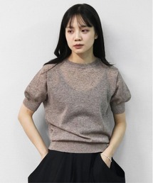 THE CELL.（ザセルドット）の「リネンブレンド　ドライタッチ　パフスリーブニット　LINEN BLEND DRY TOUCH PUFF SLEEVE KNIT（ニット/セーター）」