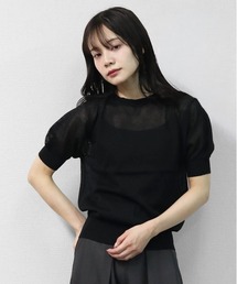 THE CELL.（ザセルドット）の「リネンブレンド　ドライタッチ　パフスリーブニット　LINEN BLEND DRY TOUCH PUFF SLEEVE KNIT（ニット/セーター）」