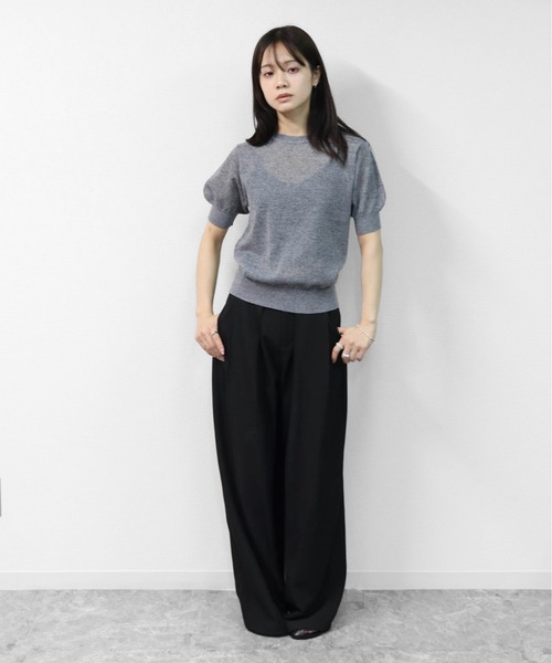 THE CELL.(ザセルドット)の「リネンブレンド ドライタッチ パフスリーブニット LINEN BLEND DRY TOUCH PUFF SLEEVE KNIT(ニット/セーター・レディース・ブラウン/グリーン/チャコールグレー/ブラック/ダークブラウン・FREE)」の12枚目の写真