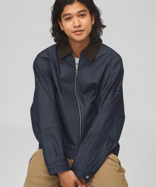 adidas(アディダス)の「【別注】アディダス adidas M LUXA DENIM ジャケット AP 限定コラボ(デニムジャケット・メンズ・ネイビー/ブラック・S/L/M/3L/LL)」の1枚目の写真