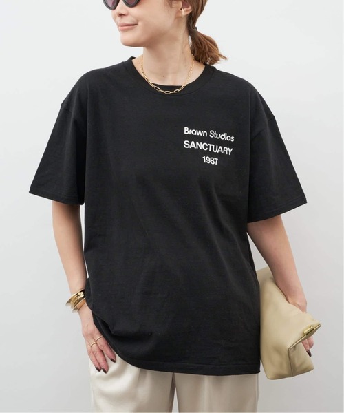 Deuxieme Classe(ドゥーズィエムクラス)の「追加【BRAWN/ブラウン】 LOGO Tシャツ(Tシャツ/カットソー・レディース・ブラック/ホワイト・FREE)」の5枚目の写真