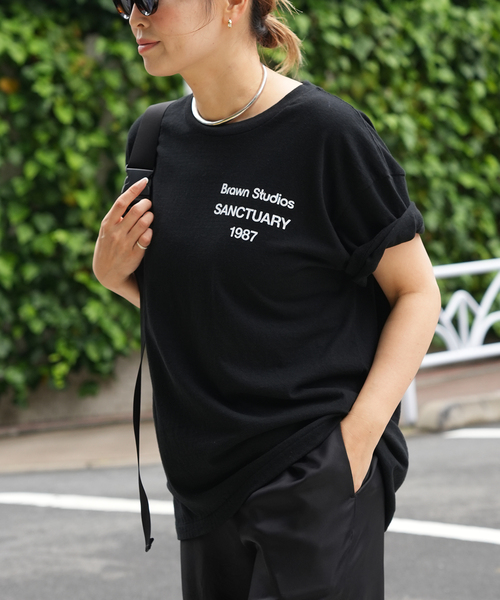 Deuxieme Classe(ドゥーズィエムクラス)の「追加【BRAWN/ブラウン】 LOGO Tシャツ(Tシャツ/カットソー・レディース・ブラック/ホワイト・FREE)」の13枚目の写真