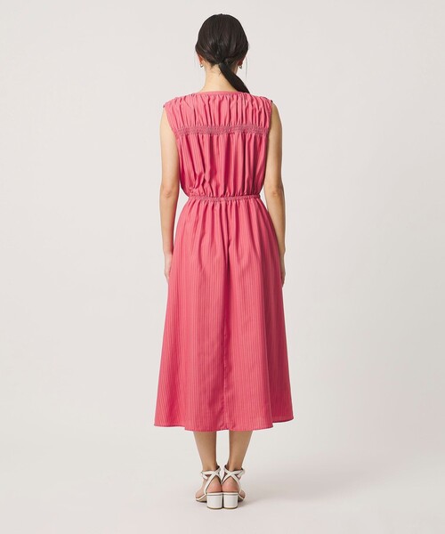 A DAY IN THE LIFE UNITED ARROWS（アデイインザライフユナイテッドアローズ）の「ギャザー ノースリーブワンピース ‐ウォッシャブル‐ ＜A DAY IN THE LIFE＞（ワンピース・レディース・ブラック/ライトブルー/ピンク・FREE）」の7枚目の写真