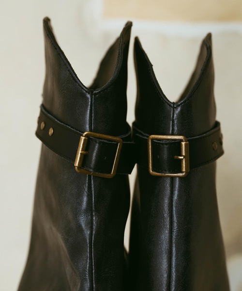 Knuth Marf(クヌースマーフ)の「Knuth Marf / クヌースマーフ western belted boots(ブーツ・レディース・ブラック/ブラウン・24cm/25cm/23cm)」の5枚目の写真