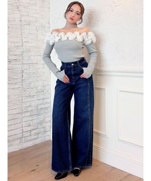 RESEXXY（リゼクシー）の「セミワイドストレートデニムパンツ（デニムパンツ・レディース・インディゴブルー/ブラウン・SMALL/MEDIUM）」の22枚目の写真