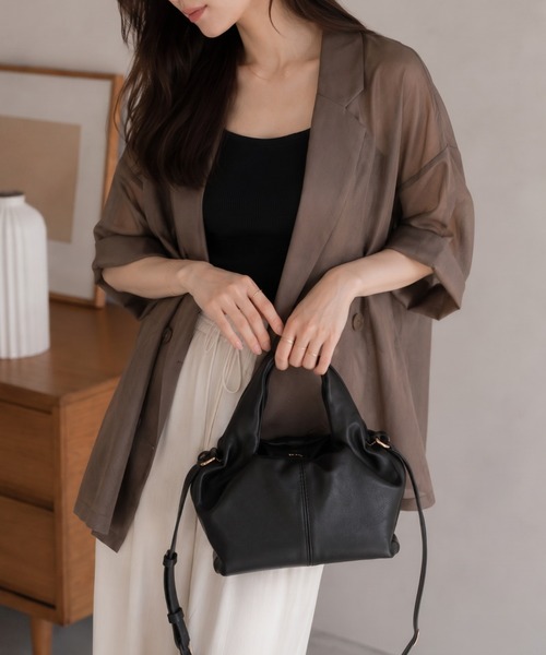 ap retro(アプレトロ)の「ワンショルダー ミニボストンBAG/バック/バッグ(ショルダーバッグ・レディース・オフホワイト/ブラウン/ブラック・FREE)」の3枚目の写真