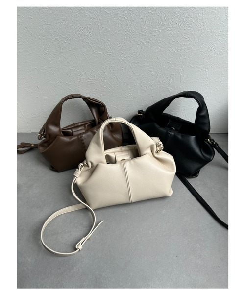 ap retro(アプレトロ)の「ワンショルダー ミニボストンBAG/バック/バッグ(ショルダーバッグ・レディース・オフホワイト/ブラウン/ブラック・FREE)」の14枚目の写真