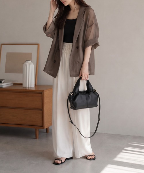 ap retro(アプレトロ)の「ワンショルダー ミニボストンBAG/バック/バッグ(ショルダーバッグ・レディース・オフホワイト/ブラウン/ブラック・FREE)」の5枚目の写真
