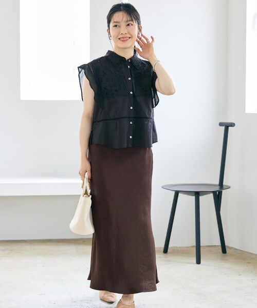 COHINA(コヒナ)の「【Made in India】パッチワークエンブロイダリーシャツ 【低身長・小柄女性】(シャツ/ブラウス・レディース・ブラック/オフホワイト・ONE SIZE)」の19枚目の写真