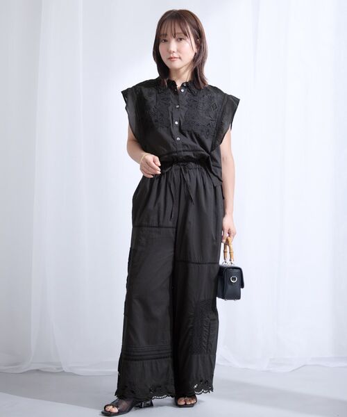 COHINA(コヒナ)の「【Made in India】パッチワークエンブロイダリーシャツ 【低身長・小柄女性】(シャツ/ブラウス・レディース・ブラック/オフホワイト・ONE SIZE)」の21枚目の写真