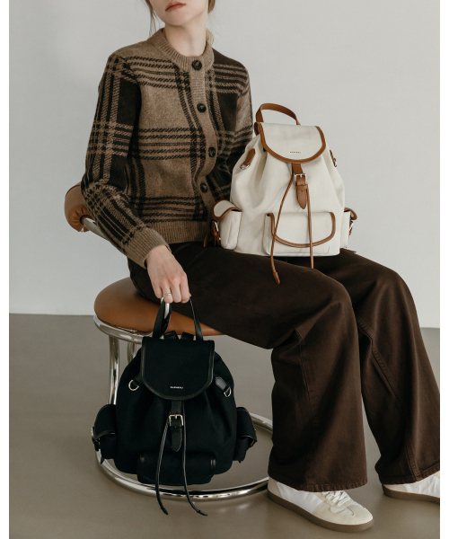 MARHEN.J(マルヘンジェイ)の「ベイリー (BAILEY) キャンバス バックパック(バックパック/リュック・レディース・ブラック/アイボリー・FREE)」の5枚目の写真