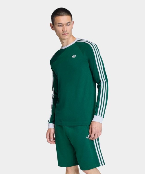 adidas(アディダス)の「スリーストライプス ロングスリーブ Tシャツ / ロンT / アディダスオリジナルス adidas Originals(Tシャツ/カットソー・メンズ・グリーン・X-LARGE/X-SMALL/XX-LARGE/SMALL/MEDIUM/LARGE/3XL/XX-SMALL)」の3枚目の写真