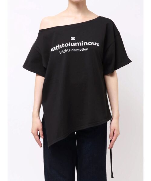 EMODA(エモダ)の「ルーズネックストリングTシャツ(Tシャツ/カットソー・レディース・グレー/ピンク/ブラック/ホワイト・FREE)」の10枚目の写真
