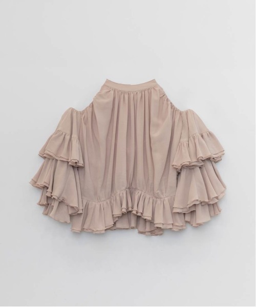 RANDA（ランダ）の「ラッフルフリルオフショルダーブラウス（シャツ/ブラウス・レディース・ブラウン/ピンク/ベージュ系その他・0/1）」の6枚目の写真