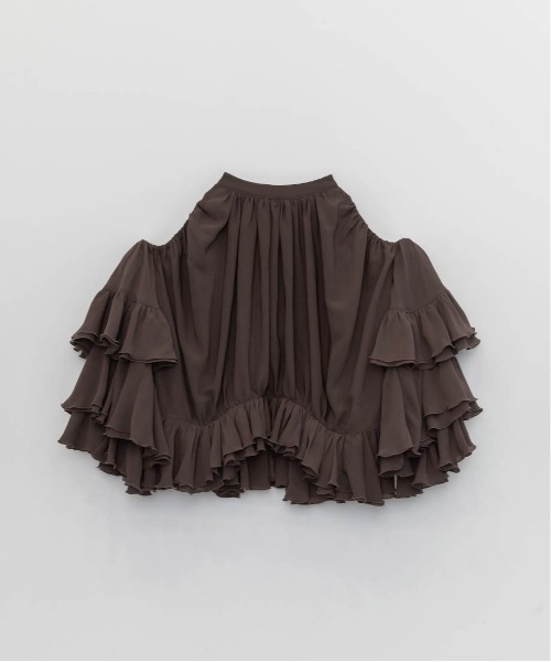 RANDA（ランダ）の「ラッフルフリルオフショルダーブラウス（シャツ/ブラウス・レディース・ブラウン/ピンク/ベージュ系その他・0/1）」の7枚目の写真