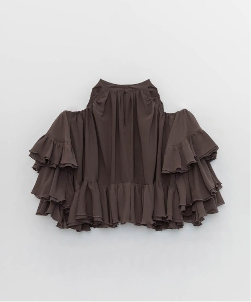 RANDA（ランダ）の「ラッフルフリルオフショルダーブラウス（シャツ/ブラウス・レディース・ブラウン/ピンク/ベージュ系その他・0/1）」の8枚目の写真