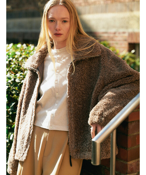 GYMPHLEX(ジムフレックス)の「Gymphlex | コットン天竺 クルーネックカーディガン WOMEN(カーディガン/ボレロ・レディース・ブラック/グレー/レッド・14)」の17枚目の写真