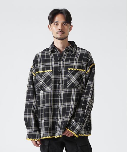 BEAVER(ビーバー)の「B omnivore/ビーオムニボー HAND STITCH FLANNEL ハンドステッチフランネルシャツ(シャツ/ブラウス・メンズ・ブラック/レッド/ナチュラル/ネイビー/ホワイト・L/M)」の1枚目の写真